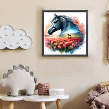 Load image into Gallery viewer, Diamond Painting - Full Round - Horse And Tulips (30*30CM)