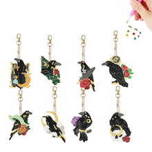 Load image into Gallery viewer, 8Pcs Double Sided Special Shaped Cartoon Crow Diamond Art Keyring for Home Decor