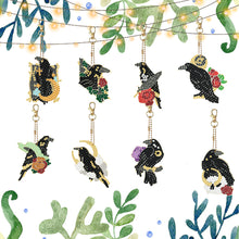 Load image into Gallery viewer, 8Pcs Double Sided Special Shaped Cartoon Crow Diamond Art Keyring for Home Decor