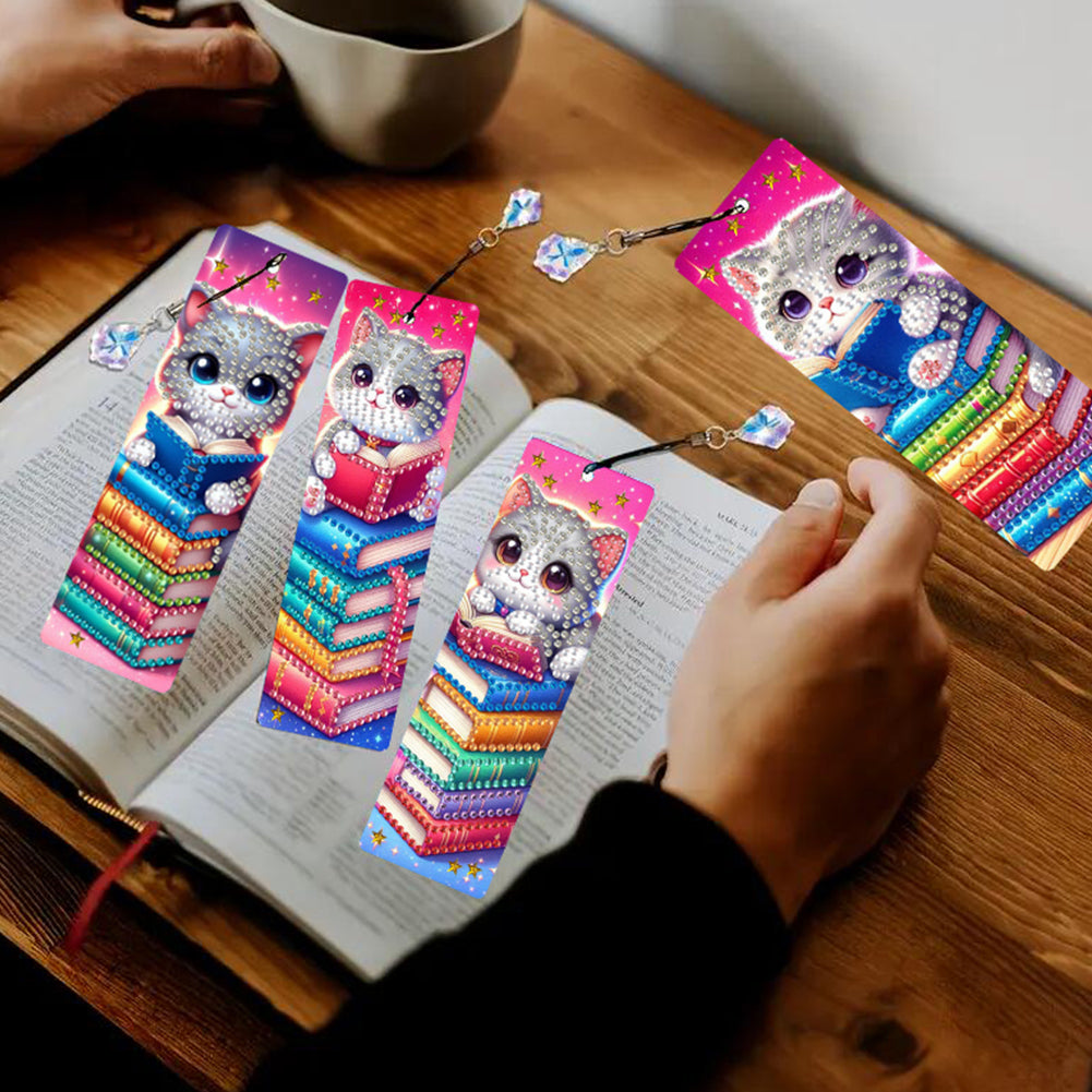 4 Pcs Animal Diamond Painting Bookmarks Diamond Art Bookmarks for Book Lovers