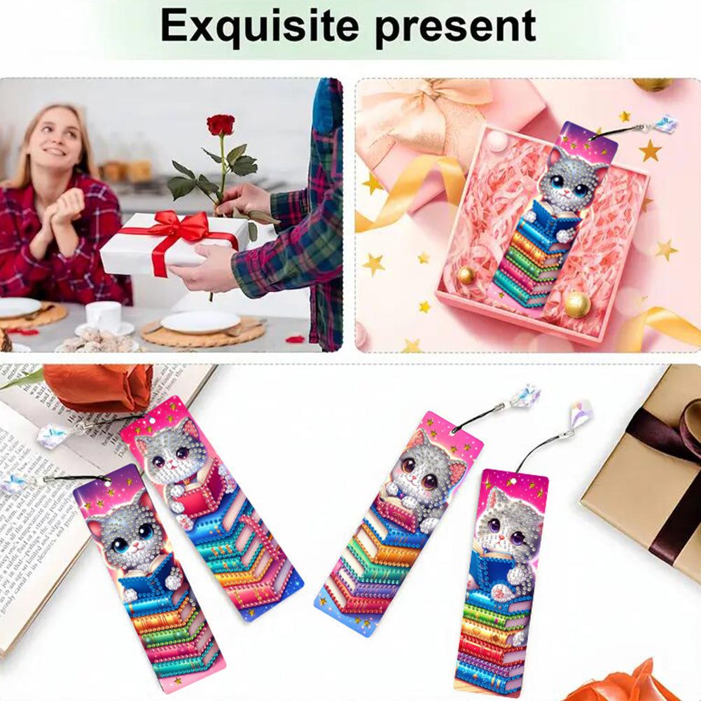 4 Pcs Animal Diamond Painting Bookmarks Diamond Art Bookmarks for Book Lovers