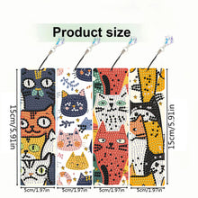 Load image into Gallery viewer, 4 Pcs Animal Diamond Painting Bookmarks Diamond Art Bookmarks for Book Lovers