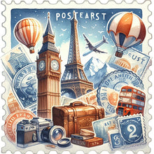 Load image into Gallery viewer, Diamond Painting - Full Round - Famous Buildings With Stamps (30*30CM)