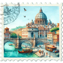 Load image into Gallery viewer, Diamond Painting - Full Round - Famous Buildings With Stamps (30*30CM)