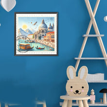 Load image into Gallery viewer, Diamond Painting - Full Round - Famous Buildings With Stamps (30*30CM)