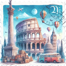 Load image into Gallery viewer, Diamond Painting - Full Round - Famous Buildings With Stamps (30*30CM)