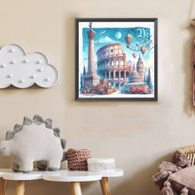 Load image into Gallery viewer, Diamond Painting - Full Round - Famous Buildings With Stamps (30*30CM)