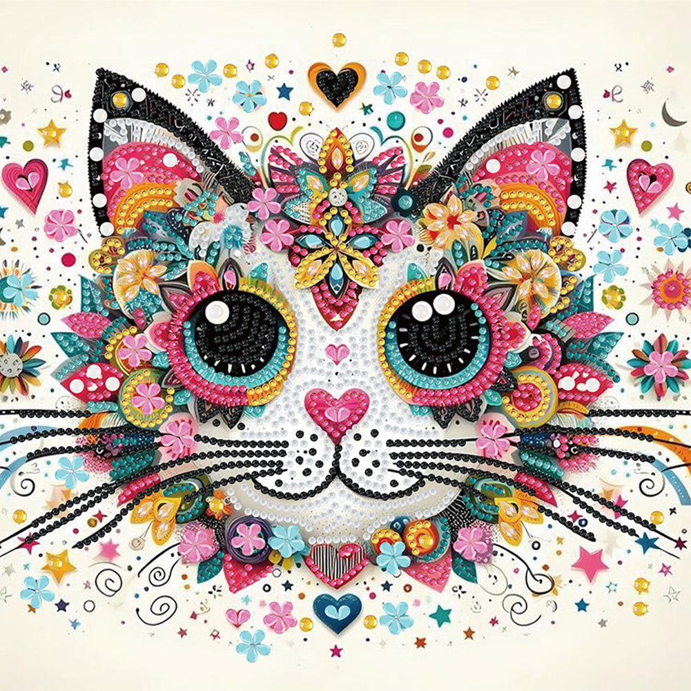 Diamond Painting - Partial Special Shaped - Cat (30*30CM)