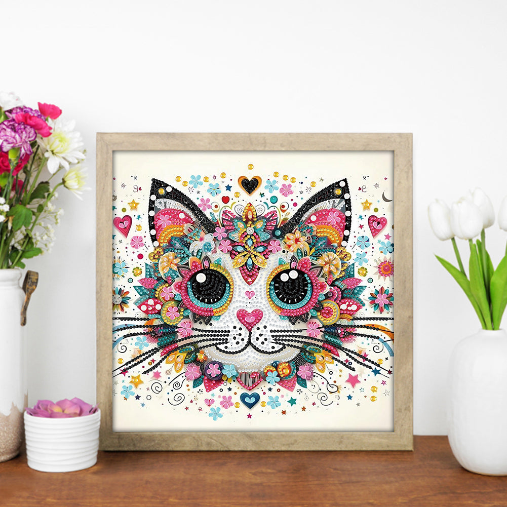 Diamond Painting - Partial Special Shaped - Cat (30*30CM)