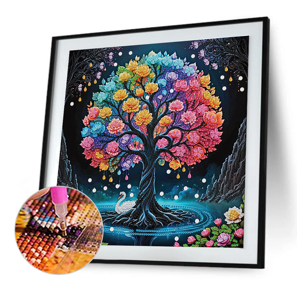 Diamond Painting - Partial Special Shaped - Tree (30*30CM)