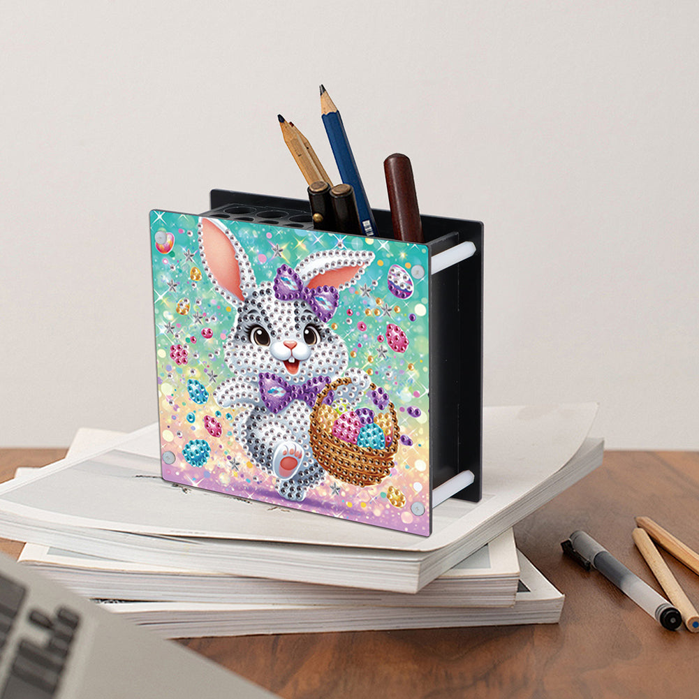 Acrylic Special Shaped Easter 5D DIY Diamond Painting Pen Holder for Home Decor