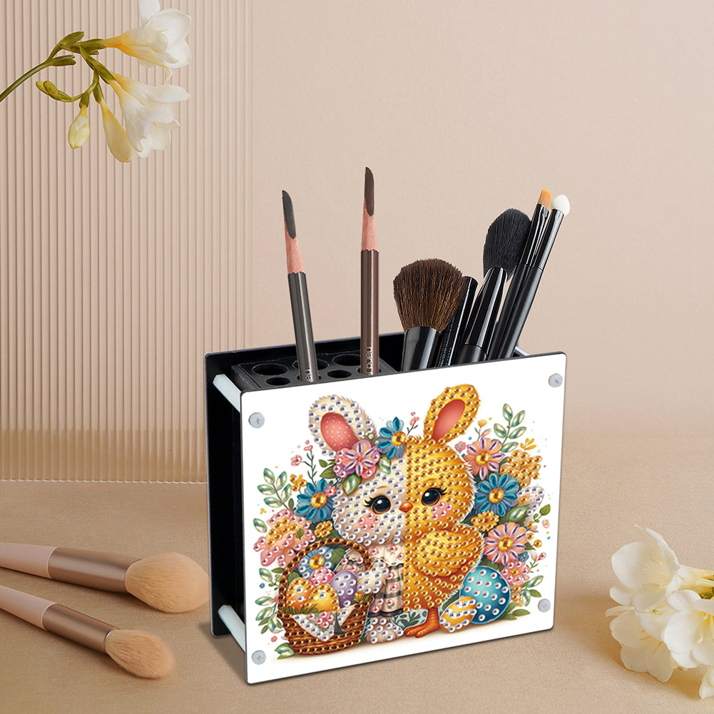 Acrylic Special Shaped Easter 5D DIY Diamond Painting Pen Holder for Home Decor