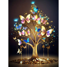 Load image into Gallery viewer, Diamond Painting - Full Round - Butterfly Golden Tree (30*40CM)