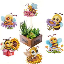 Load image into Gallery viewer, 6Pcs Bee Stakes Diamond Painting Kits Animal Diamond Art Kits for Garden Decor