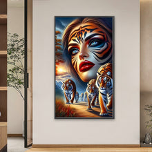Load image into Gallery viewer, Diamond Painting - Full Round - Tiger And Girl (40*70CM)