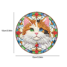 Load image into Gallery viewer, 8Pcs Wooden Cats 5D Diamond Painting Kits Shining Drink Coasters for Party Decor