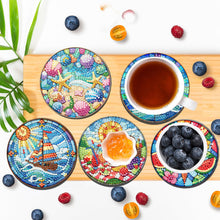 Load image into Gallery viewer, 8Pcs Wooden Cats 5D Diamond Painting Kits Shining Drink Coasters for Party Decor