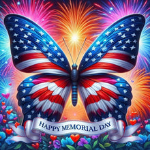 Load image into Gallery viewer, Diamond Painting - Full Round - Independence Day Butterfly (30*30CM)