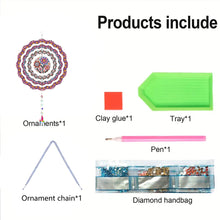 Load image into Gallery viewer, DIY Diamond Painting Art Rotating Wind Chime Acrylic Diamond Art Hanging Pendant