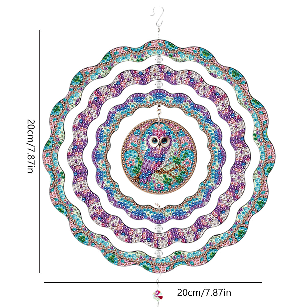 DIY Diamond Painting Art Rotating Wind Chime Acrylic Diamond Art Hanging Pendant