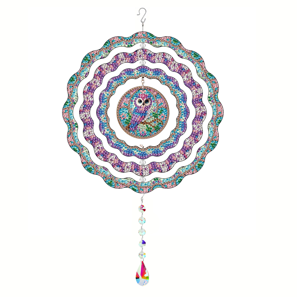 DIY Diamond Painting Art Rotating Wind Chime Acrylic Diamond Art Hanging Pendant