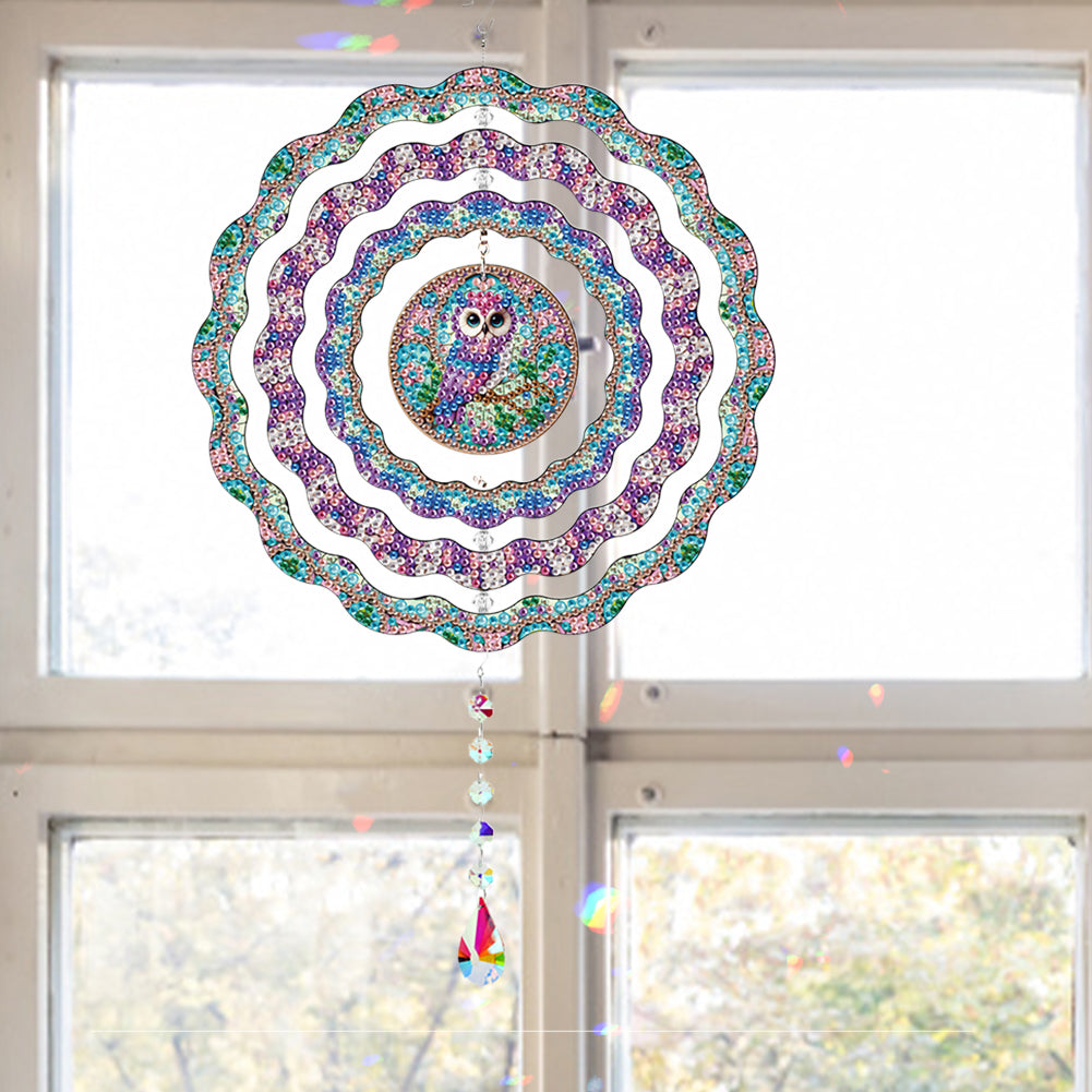 DIY Diamond Painting Art Rotating Wind Chime Acrylic Diamond Art Hanging Pendant