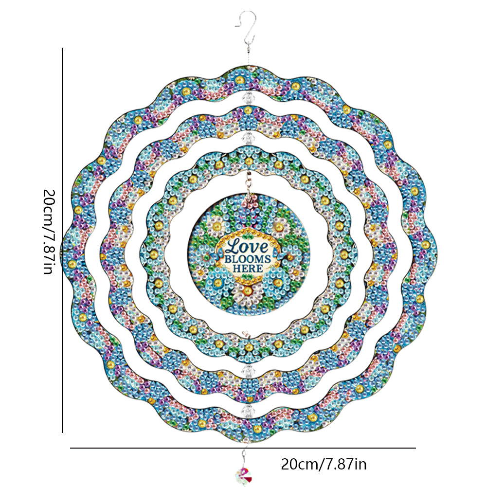 DIY Diamond Painting Art Rotating Wind Chime Acrylic Diamond Art Hanging Pendant