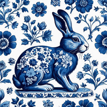 Load image into Gallery viewer, Diamond Painting - Full Round - Blue And White Porcelain Style Rabbit (40*40CM)