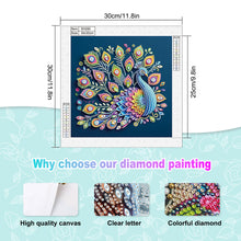Load image into Gallery viewer, Diamond Painting - Partial Special Shaped - Peacock (30*30CM)