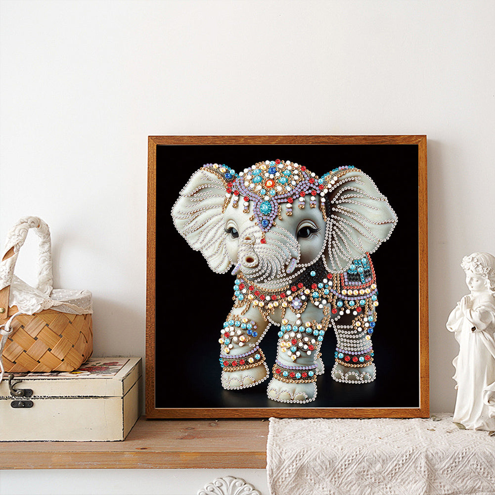 Diamond Painting - Partial Special Shaped - Elephant (30*30CM)