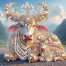 Load image into Gallery viewer, Diamond Painting - Partial Special Shaped - Cow And Child (30*30CM)
