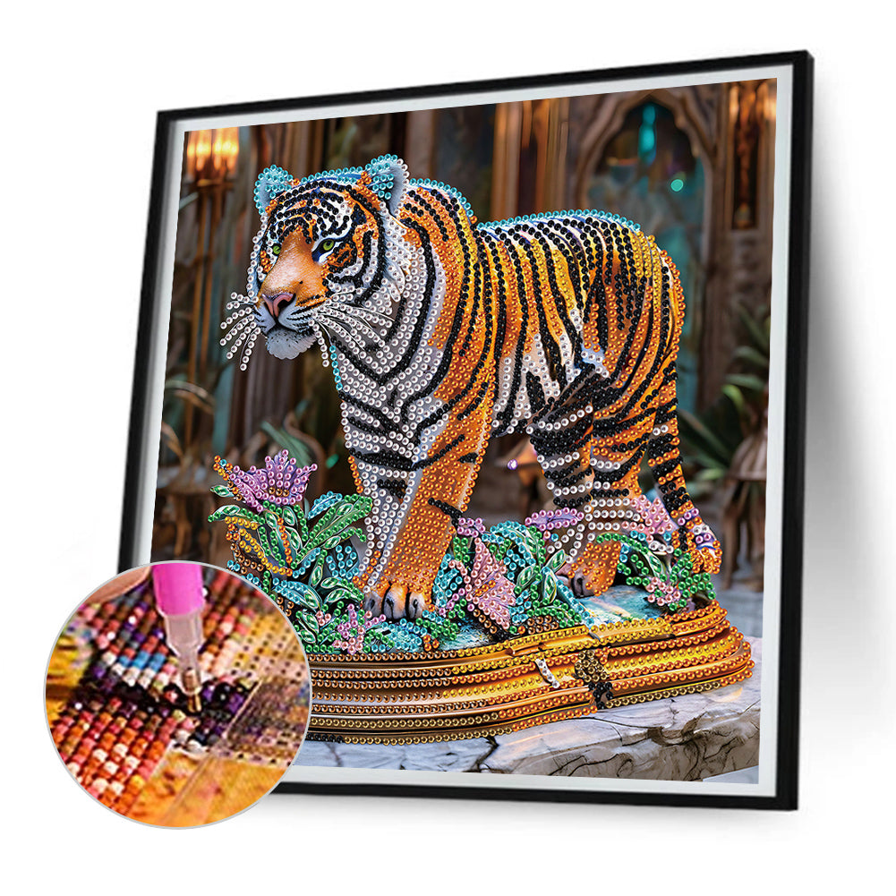 Diamond Painting - Partial Special Shaped - Tiger (30*30CM)