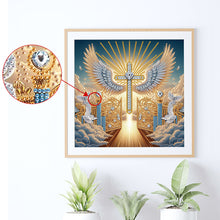 Load image into Gallery viewer, Diamond Painting - Partial Special Shaped - Winged Cross (30*30CM)