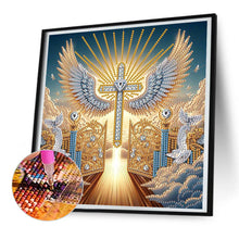 Load image into Gallery viewer, Diamond Painting - Partial Special Shaped - Winged Cross (30*30CM)