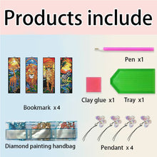 Load image into Gallery viewer, 4Pcs Special Shaped Beautiful Pattern 5D DIY Diamond Art Book Mark for Beginners