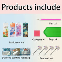 Load image into Gallery viewer, 4Pcs Special Shaped Beautiful Pattern 5D DIY Diamond Art Book Mark for Beginners