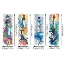 Load image into Gallery viewer, 4Pcs Special Shaped Beautiful Pattern 5D DIY Diamond Art Book Mark for Beginners