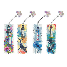 Load image into Gallery viewer, 4Pcs Special Shaped Beautiful Pattern 5D DIY Diamond Art Book Mark for Beginners