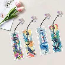 Load image into Gallery viewer, 4Pcs Special Shaped Beautiful Pattern 5D DIY Diamond Art Book Mark for Beginners