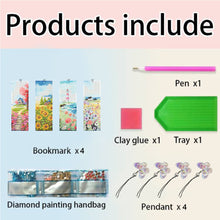 Load image into Gallery viewer, 4Pcs Special Shaped Beautiful Pattern 5D DIY Diamond Art Book Mark for Beginners