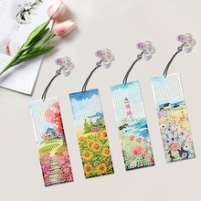 Load image into Gallery viewer, 4Pcs Special Shaped Beautiful Pattern 5D DIY Diamond Art Book Mark for Beginners
