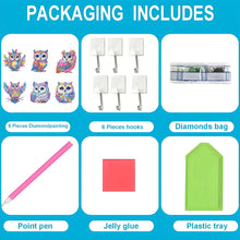 Load image into Gallery viewer, 6Pcs Acrylic Colorful Owl 5D DIY Diamond Painting Art Hooks for Beginners Adults