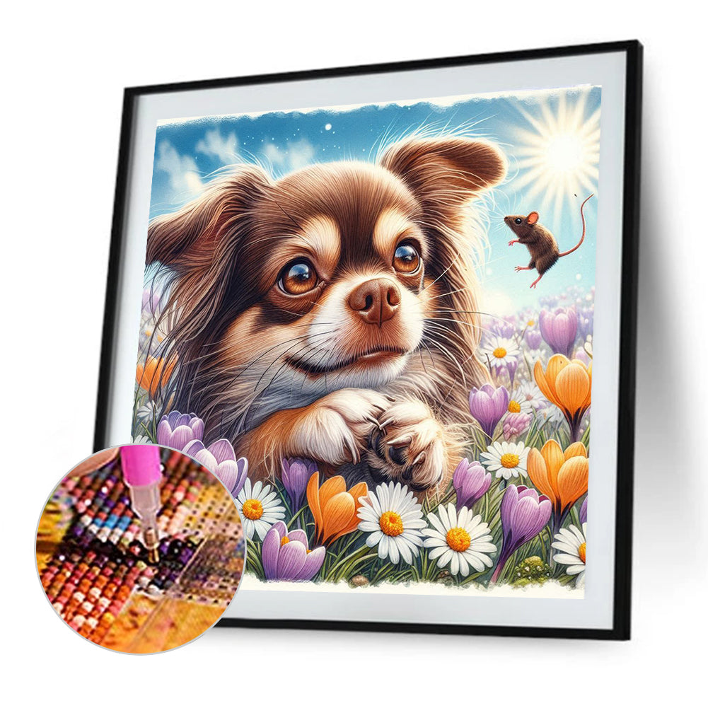 Diamond Painting - Full Round - Dog And Mouse (30*30CM)