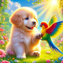 Load image into Gallery viewer, Diamond Painting - Full Round - Dogs And Parrots (40*40CM)