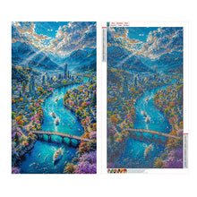 Load image into Gallery viewer, Diamond Painting - Full Round - Clear Sky River Town (40*70CM)