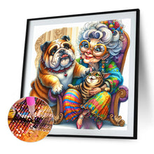 Load image into Gallery viewer, Diamond Painting - Full Round - Grandma'S Cat And Dog (40*40CM)