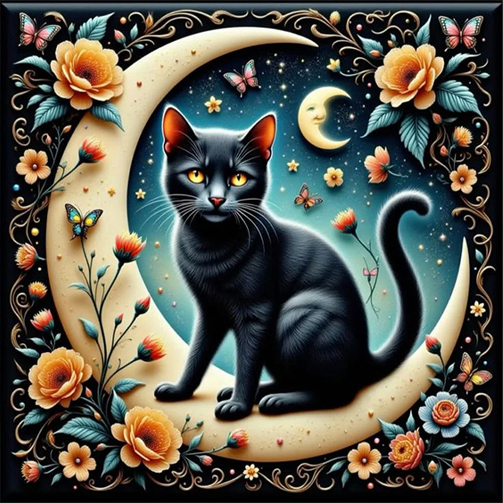 AB Diamond Painting - Full Square - Black Cat (40*40CM)