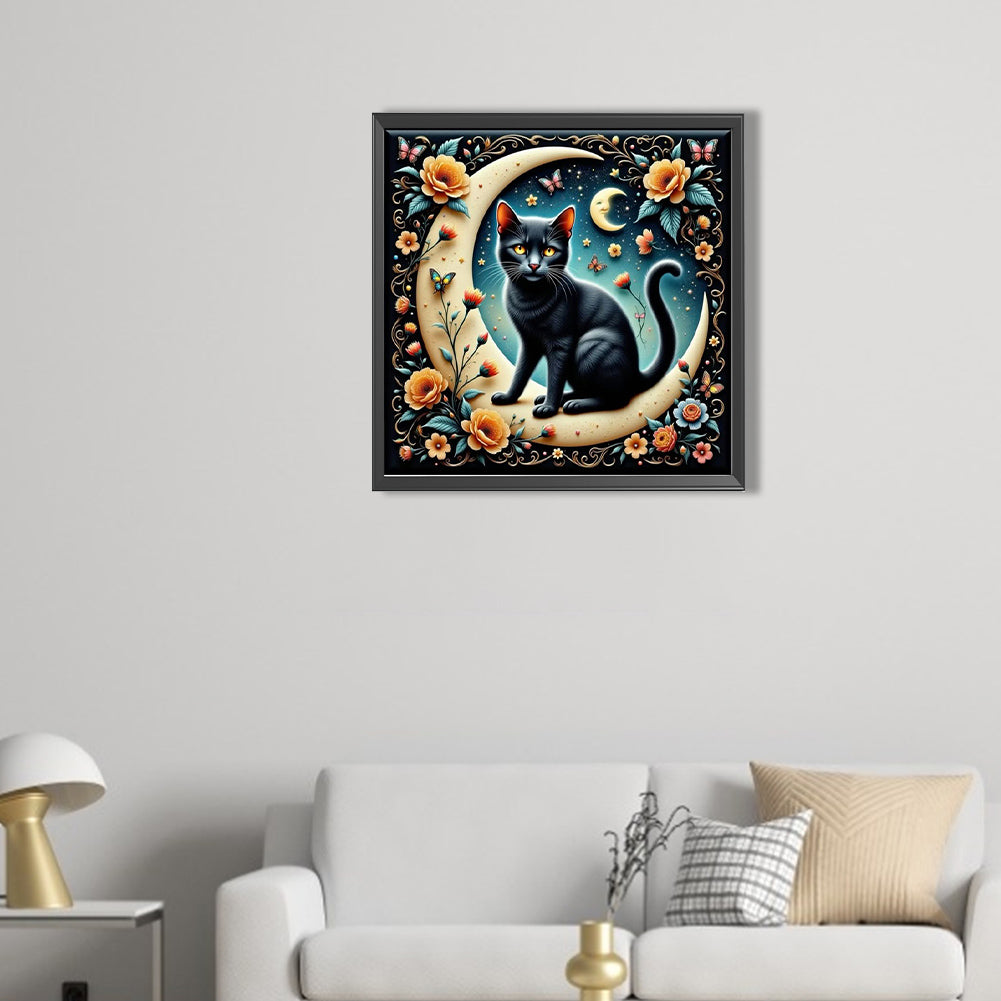 AB Diamond Painting - Full Square - Black Cat (40*40CM)