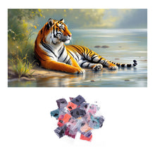 Load image into Gallery viewer, Diamond Painting - Full Round - Tiger Resting By The River (40*70CM)