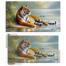 Load image into Gallery viewer, Diamond Painting - Full Round - Tiger Resting By The River (40*70CM)